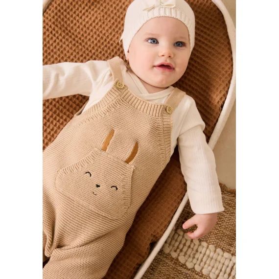 Salopette Bébé En Tricot Hello Baby Sable