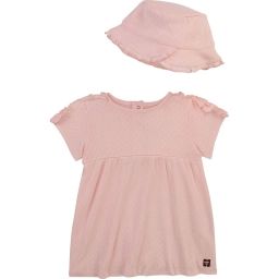 Ensemble robe et chapeau Fille Rose
