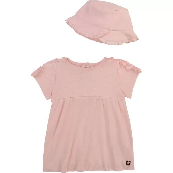 Ensemble robe et chapeau Fille Rose
