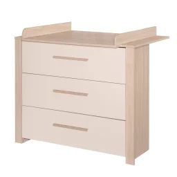 Commode À Langer Évolutive 3 Tiroirs Momo Beige Cashmere – Chêne
