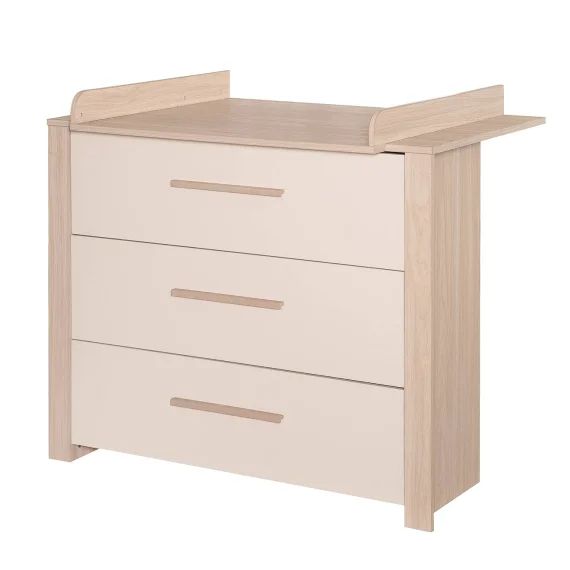 Commode À Langer Évolutive 3 Tiroirs Momo Beige Cashmere – Chêne