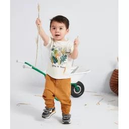 Jogging bébé garçon en fibres recyclées camel –  – Soldes