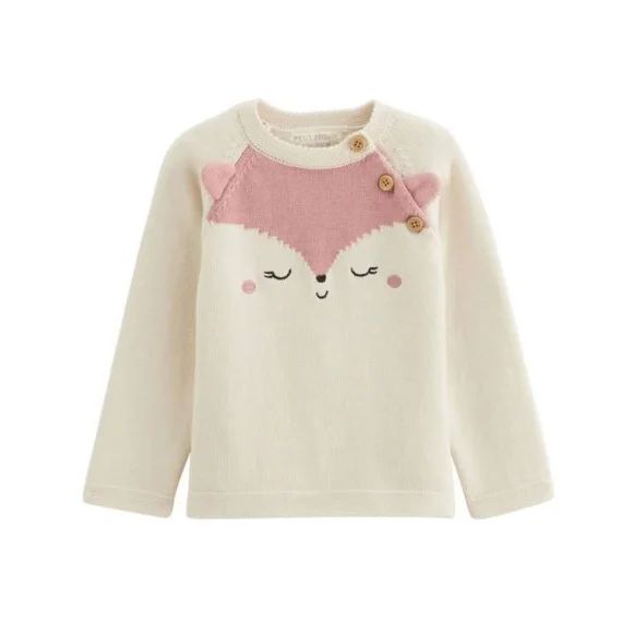Pull Bébé En Tricot – Petit Beguin – Eva – Blanc – Col Boutonné – Label Oeko-tex Blanc