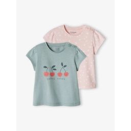 Lot de 2 T-shirts basics bébé manches courtes bleu grisé