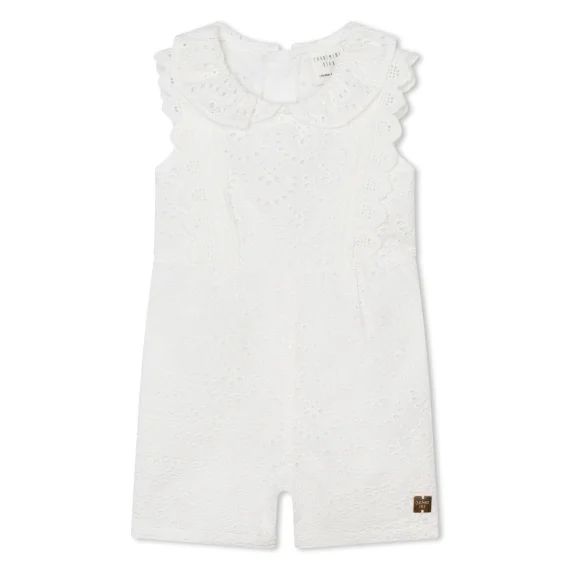 Combinaison courte en coton Fille Blanc