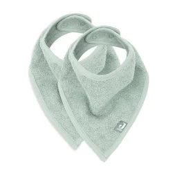 Lots De 2 Bavoirs Bandana En Coton Vert Clair