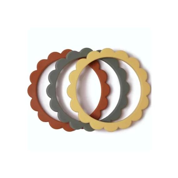 Lot de 3 bracelets de dentition Flower Sunshine/Dried thyme/Clay