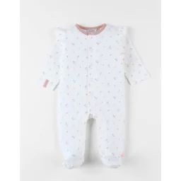 Pyjama 1 Pièce Fleuri En Jersey Rose