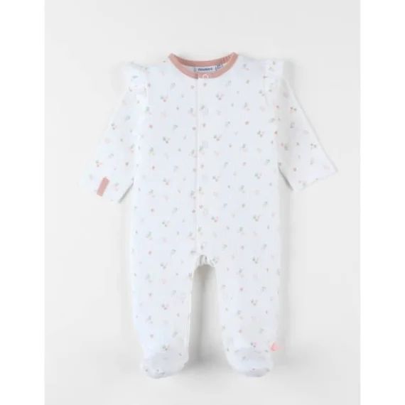 Pyjama 1 Pièce Fleuri En Jersey Rose