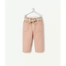 Pantalon droit bébé fille en viscose responsable rose –  – Soldes