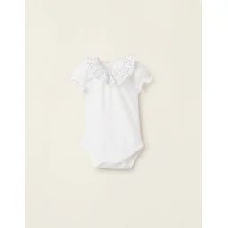 Body-blouse Avec Col Floral Blanc