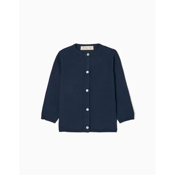 Gilet En Maille En Coton Bébé Bleu Foncé
