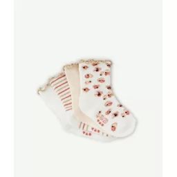 Lot de  4 paires de chaussettes bébé fille avec festons couleur dorée –  – Soldes