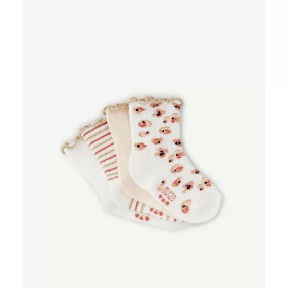 Lot de  4 paires de chaussettes bébé fille avec festons couleur dorée –  – Soldes