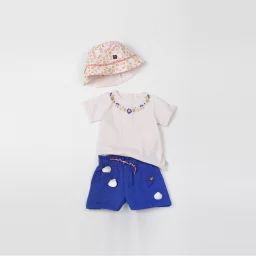 Short en gaze de coton Fille Bleu