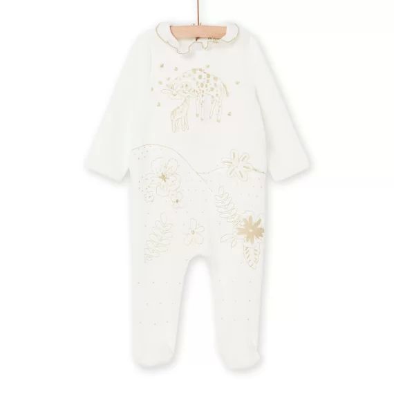 Grenouillère À Motifs Fantaisie – Ecru