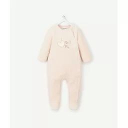 Dors bien velours en fibres recyclées rose pâle –  – Soldes