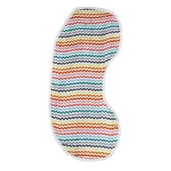 TROIS KILOS SEPT Bavoir épaule – Zig Zag blanc