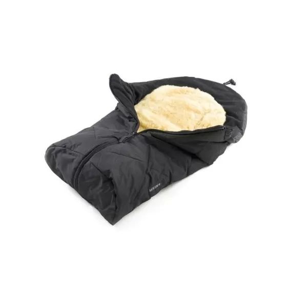 Chancelière Little Sheepy noir – peau d&rsquo;agneau amovible (0-24 mois)