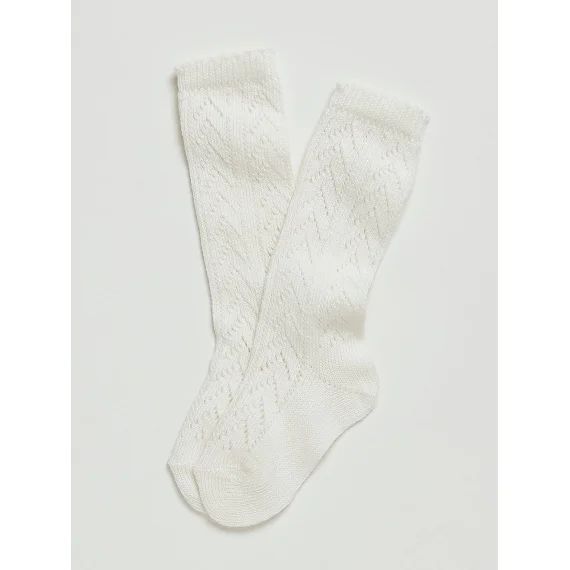 Chaussettes Hautes Ajourées Bébé Ecru
