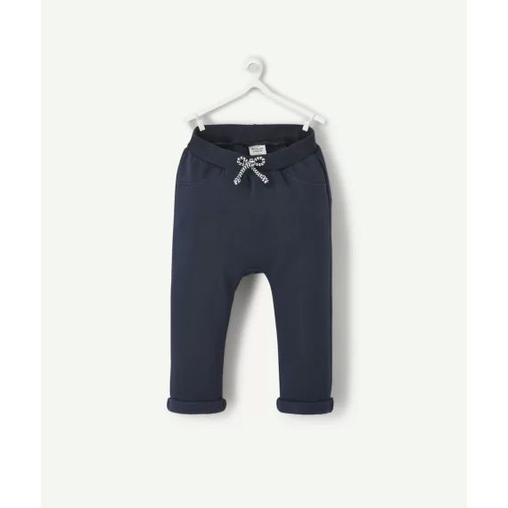 Pantalon sarouel bébé garçon en fibres recyclées bleu marine –  – Soldes