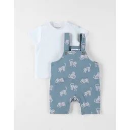 Set Salopette Avec T-shirt Molleton Vert