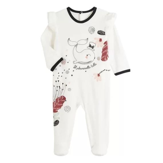 Pyjama bébé en velours Bulle blanc
