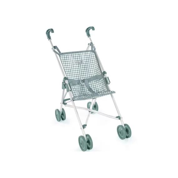 Petite poussette pour poupée Tom Vichy vert (48 x 54 cm)