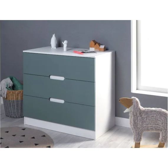 Commode Opus – Blanc & Vert Mousse Vert