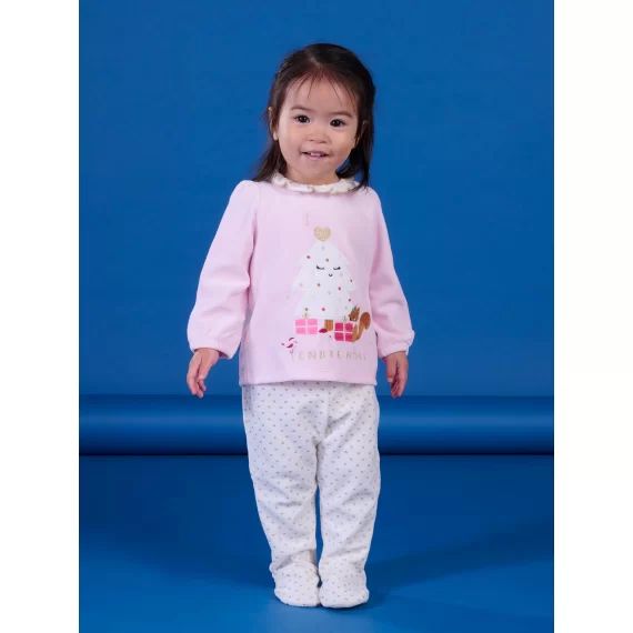 Pyjama De Nöel Rose Et Blanc