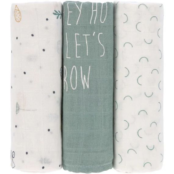 Lot de 3 langes en bambou vert d&rsquo;eau Garden Explorer (80 x 80 cm)