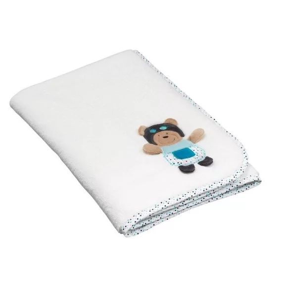 couverture Sauthon lazare dimension 100×75 cm blanche avec motif blanc