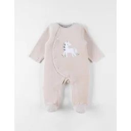 Pyjama 1 Pièce Licorne En Velours Beige