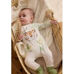 Pyjama Bébé Avec Pieds Retroussables Kanha Ecru
