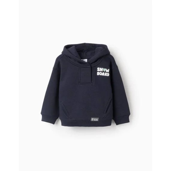 Sweat Gratté Avec Capuche Bleu Foncé