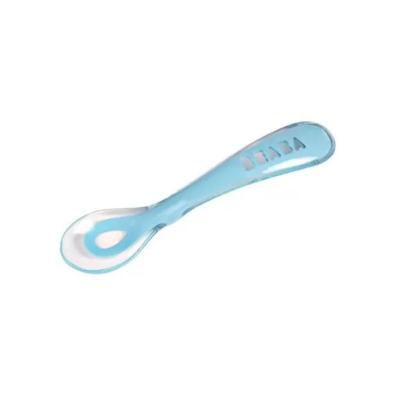 Cuillère en silicone 2ème âge bleu