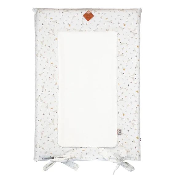 Housse De Matelas À Langer Sidonia Blanc Imprimé Minimaliste