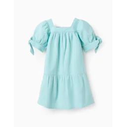Robe En Coton Et Lin Bleu Clair