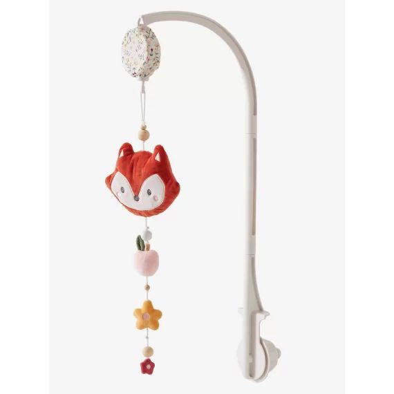 Mobile musical Renard – FLEURETTES blanc imprimé