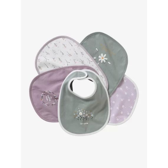 Lot de 5 bavoirs naissance douce provence