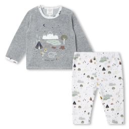 Pyjama imprimé bimatière Garçon Gris