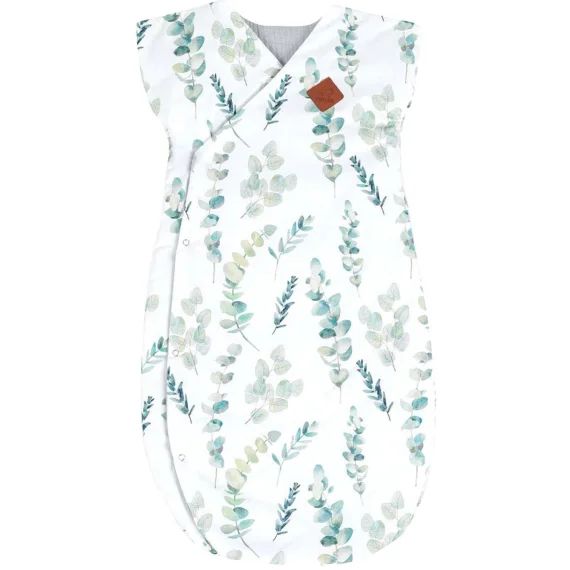 Gigoteuse Turbulette Légère Kimono Eucalyptus Blanc Imprimé Eucalyptus