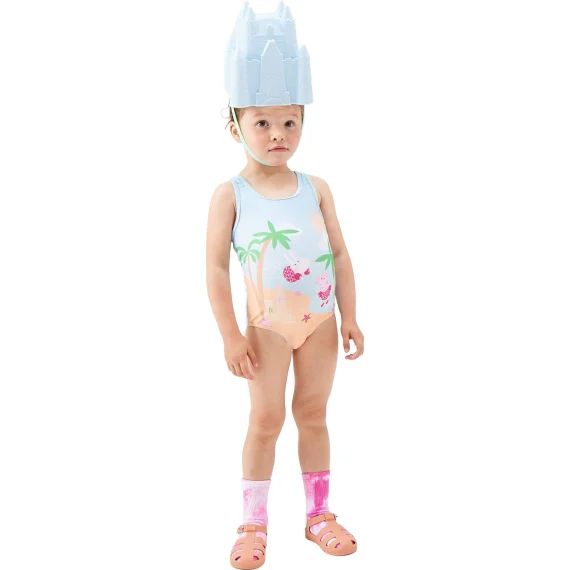 Maillot De Bain 1 Pièce Polyester Peppa Pig Beach Bleu