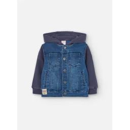 Blouson Combiné Avec Capuche Bleu