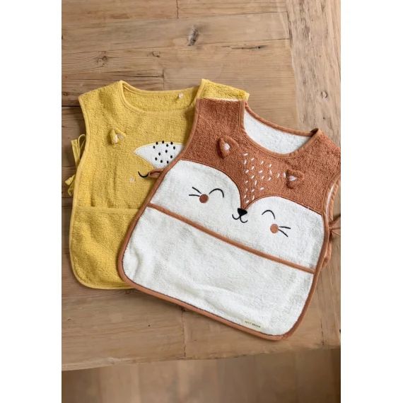 Lot De 2 Bavoirs Bébé Merlin Ocre