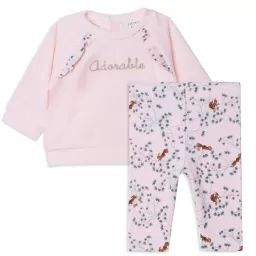 Ensemble sweat + legging Fille Rose