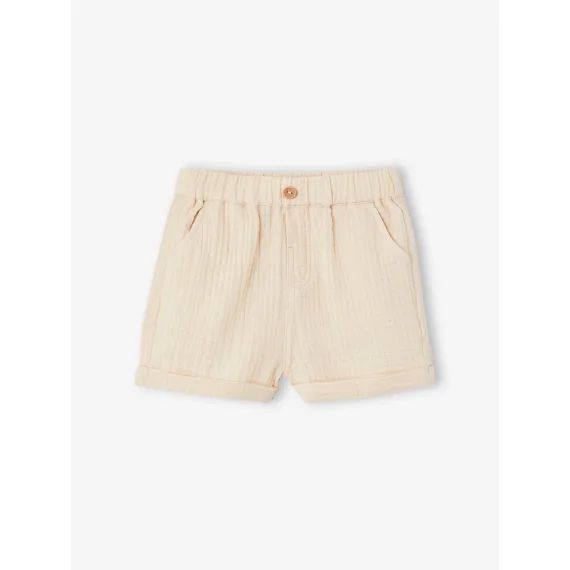 Short en gaze de coton bébé écru