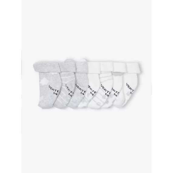 Lot de 7 paires de chaussettes nuages et ours bébé  BASICS gris chiné