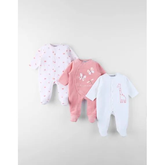 Set De 3 Dors-bien En Velours Rose