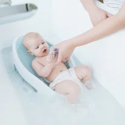 Transat de bain bleu clair